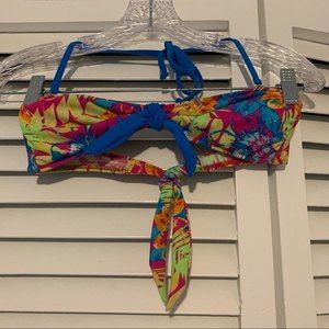 Delia’s Small Colorful Bandeau Tropical Bikini Top